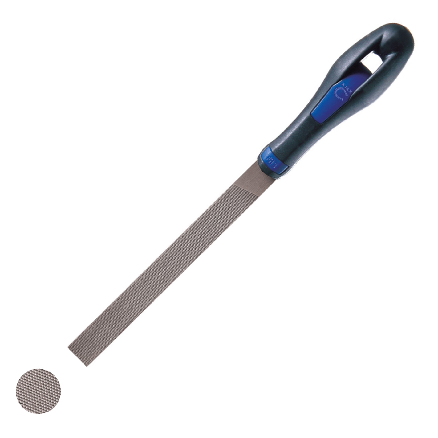 Напильник плоский AJAX PSO-E с пластиковой ручкой - фото